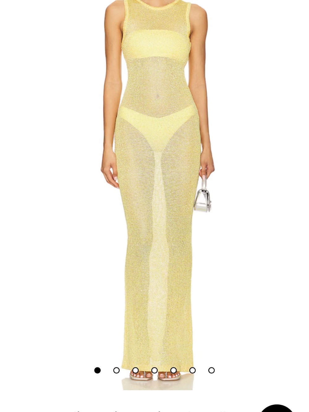 Revolve Superdown Yellow Sparkle Knit Maxi Dress